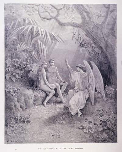 Die Konferenz mit dem Engel Raphael, aus Buch V von 
